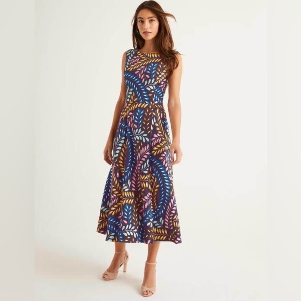 Boden Mary Sleeveless Print Midi Dress - Picture 2 of 14